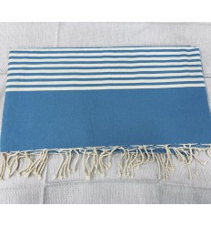 Jeté bleu roi avec rayures  - 1