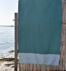 Fouta nid d'abeille vert sapin  - 1