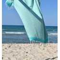 Fouta zigzag bleu vert  - 1
