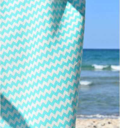 Fouta zigzag bleu vert  - 4