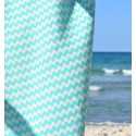 Fouta zigzag bleu vert  - 4