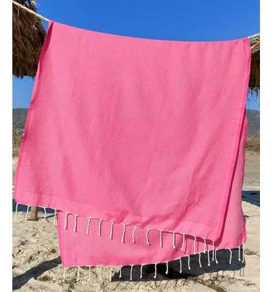 Serviette de plage unie rose tamatia