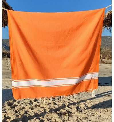 Fouta plate orange vif