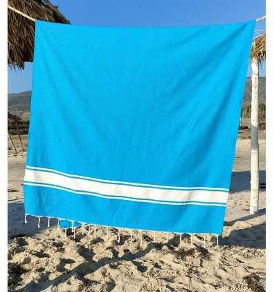 Fouta Plate bleu azur