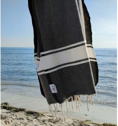 Fouta Plate gris ardoise foncé Fouta Tunisia - 2 2