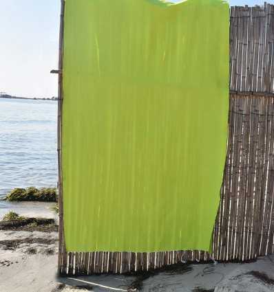 Fouta nid d'abeille unie vert lime