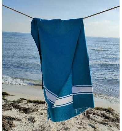 Fouta plate bleu canard  - 3