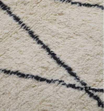 Tapis berbère en pure laine couleur beige avec motifs losange Fouta Tunisia - 2