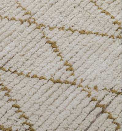 Tapis berbère en laine écru naturel à losanges Fouta Tunisia - 2