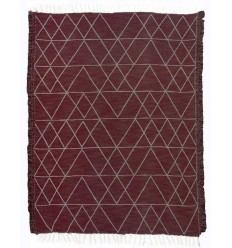 Tapis margoum en coton couleur rouge foncé Fouta Tunisia - 1