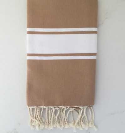 Fouta Plate beige sépia