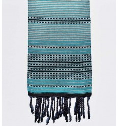 Fouta arabesque couleur sarcelle avec rayures Fouta Tunisia - 1