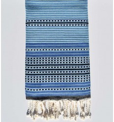 Fouta arabesque bleu et noir Fouta Tunisia - 1