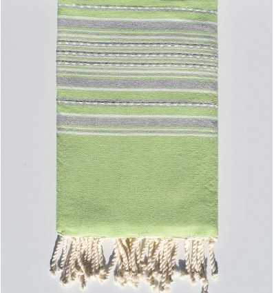 Fouta arabesque vert anis et gris