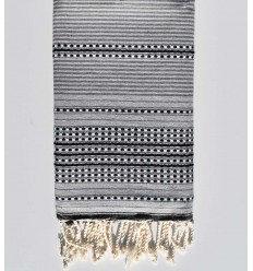 Fouta arabesque gris clair, gris et gris anthracite Fouta Tunisia - 1