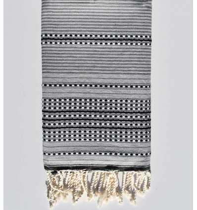 Fouta arabesque gris clair, gris et gris anthracite