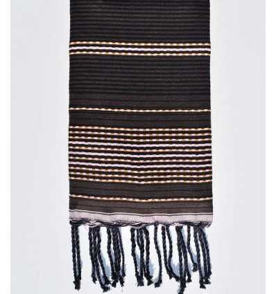 Fouta arabesque marron et noir