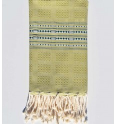 Fouta thalasso vert lichen avec motifs Fouta Tunisia - 1