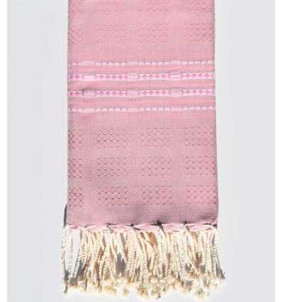 Fouta thalasso rose clair avec motifs