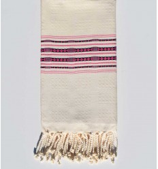 Fouta thalasso blanc crème et rose Fouta Tunisia - 1