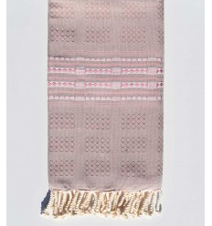 Fouta thalasso rose mountbatten avec motifs Fouta Tunisia - 1
