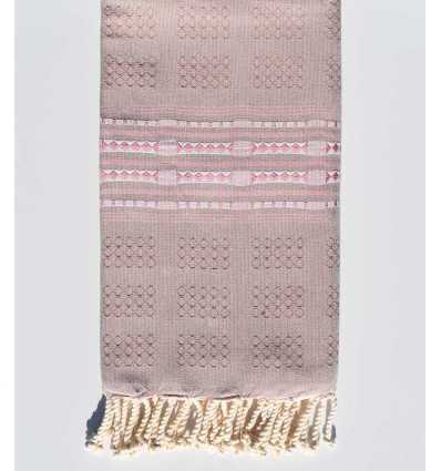 Fouta thalasso rose mountbatten avec motifs