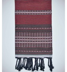 Fouta arabesque rouge andrinople Fouta Tunisia - 1