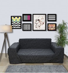 Jeté flammé gris noir Fouta Tunisia - 1