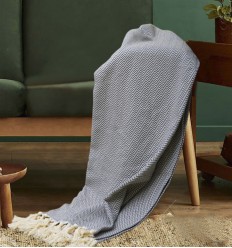 Plaid Bleu guède Fouta Tunisia - 1