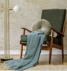 Plaid bleu canard Fouta Tunisia - 1