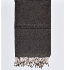 Jeté de lit marron foncé Fouta Tunisia - 1