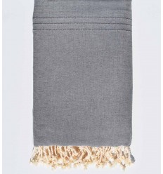 Jeté de lit gris horizon Fouta Tunisia - 1 2