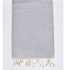 Jeté de lit unie gris clair Fouta Tunisia - 1