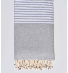 Jeté gris clair 1.90m*3m Fouta Tunisia - 1