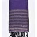 Jeté violet au fil lurex doré Fouta Tunisia - 1
