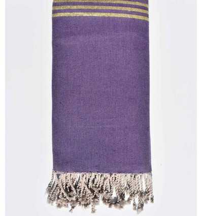 Jeté de canapé violet avec lurex doré