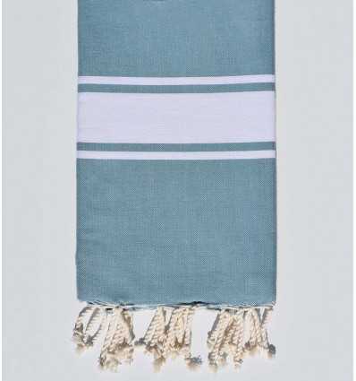 Fouta Plate bleu paon