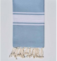 Fouta plate bleu pastel foncé Fouta Tunisia - 1