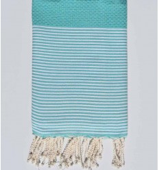 Fouta nid d'abeille vert opaline Fouta Tunisia - 1