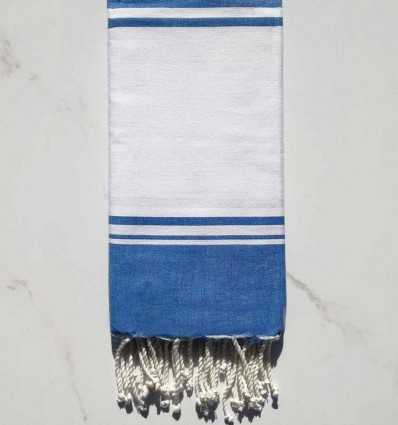 Fouta Plate milano blanche et bleu Fouta Tunisia - 4