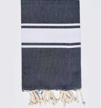 Fouta Plate bleu jean foncé