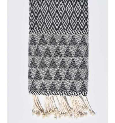 Fouta Jaquard Diamant gris foncé Fouta Tunisia - 2