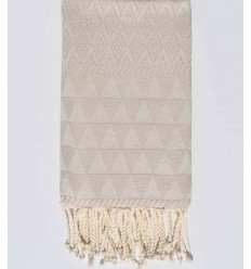 Fouta Jaquard Diamant beige Fouta Tunisia - 1 2