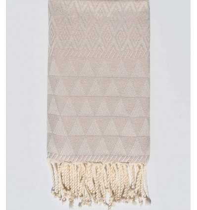 Fouta Jaquard Diamant beige Fouta Tunisia - 2