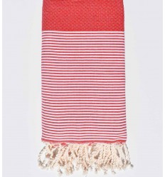 Jeté rouge 2m/2m Fouta Tunisia - 1
