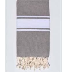 Jeté taupe clair 2m/2m Fouta Tunisia - 1