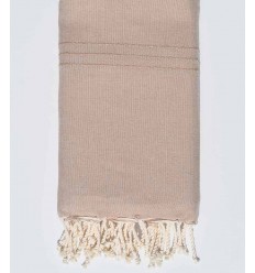 Jeté moyenne beige taupe très clair 1.5m*2.5m Fouta Tunisia - 1