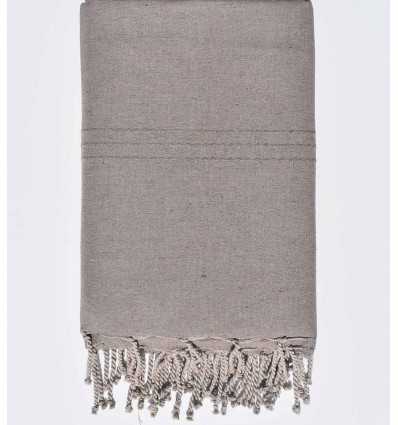 Jeté unie couleur taupe Fouta Tunisia - 2