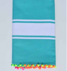 Fouta plate mers du sud avec pompons Fouta Tunisia - 1