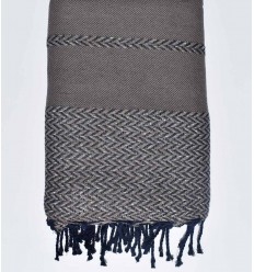 Jeté de canapé marron clair Fouta Tunisia - 1